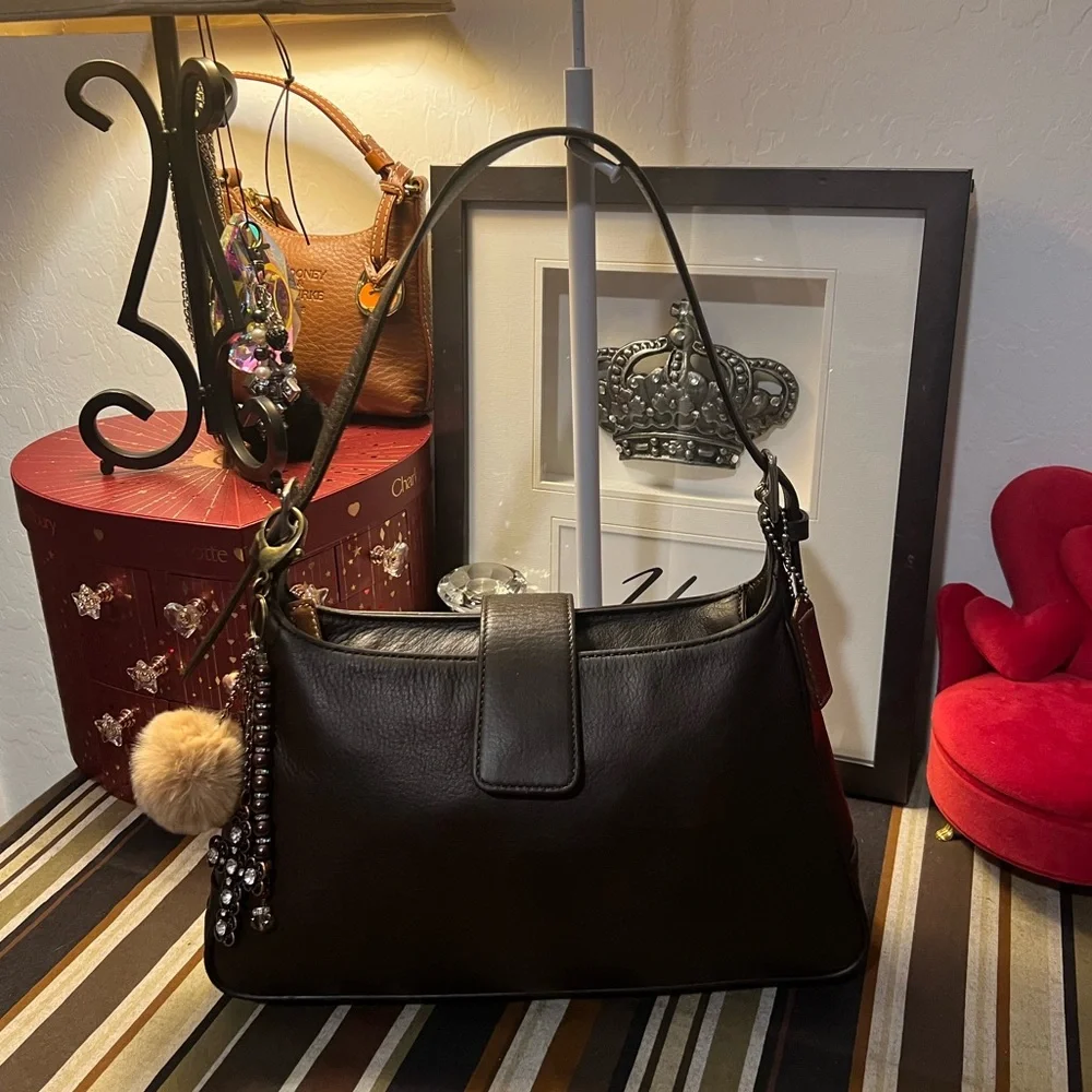 Coach 2005 Legacy Hampton Dark Brown Leather Handbag Shoulder Bag Satchel